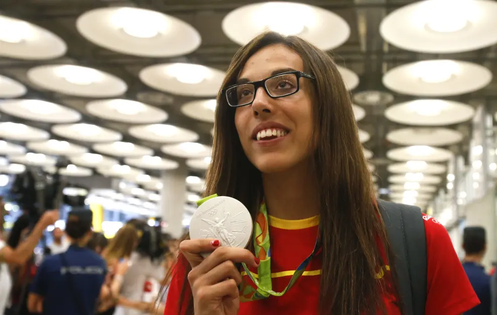 Recibiento a los deportistas olímpicos españoles en Barajas
