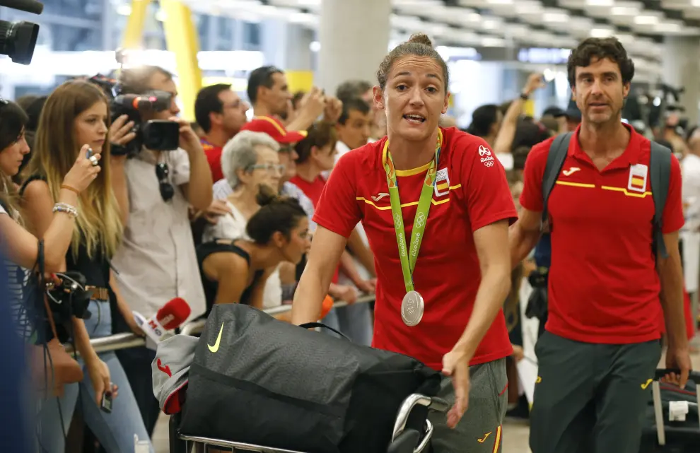 Recibimiento a los deportistas olímpicos españoles en Barajas