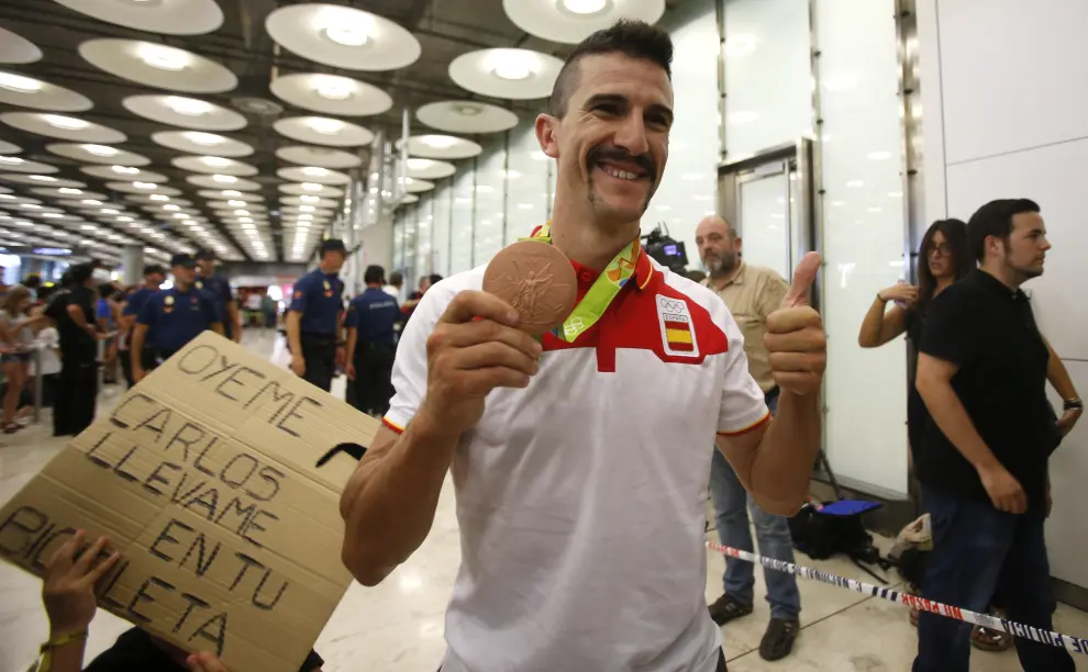 Recibimiento a los deportistas olímpicos españoles en Barajas