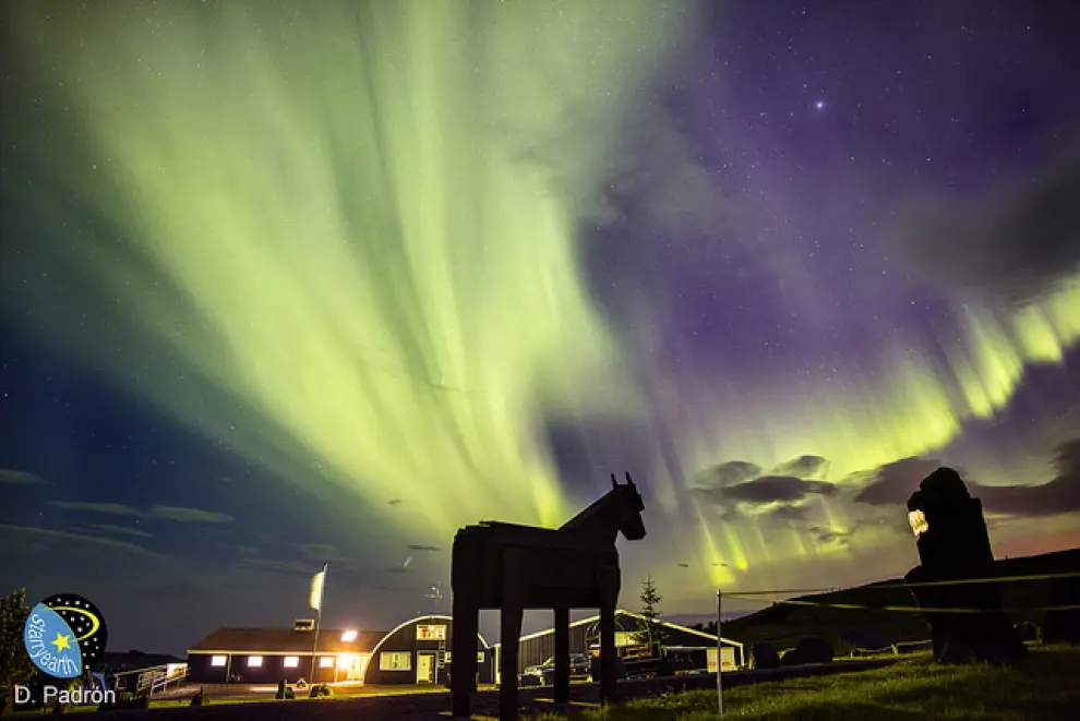 Aurora vista desde Hestheimar, Islandia.