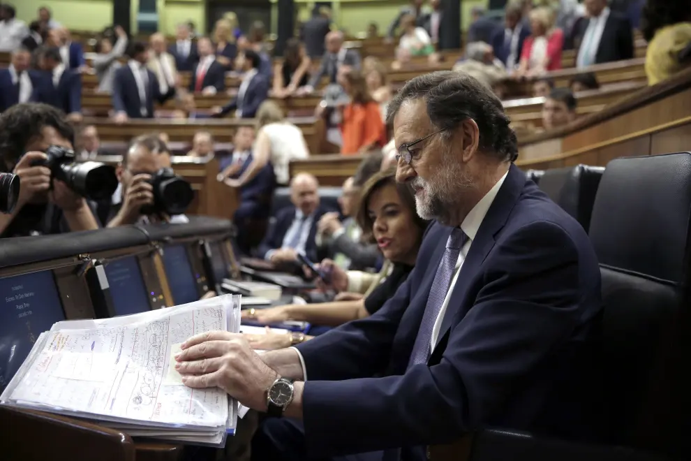 Rajoy en la segunda sesión del Debate de Investidura, este miércoles