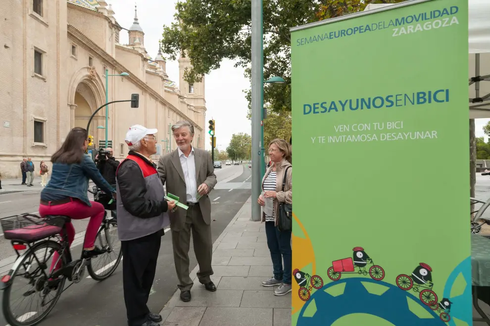 Desayuno gratis para quienes se desplazan en bicicleta por Zaragoza