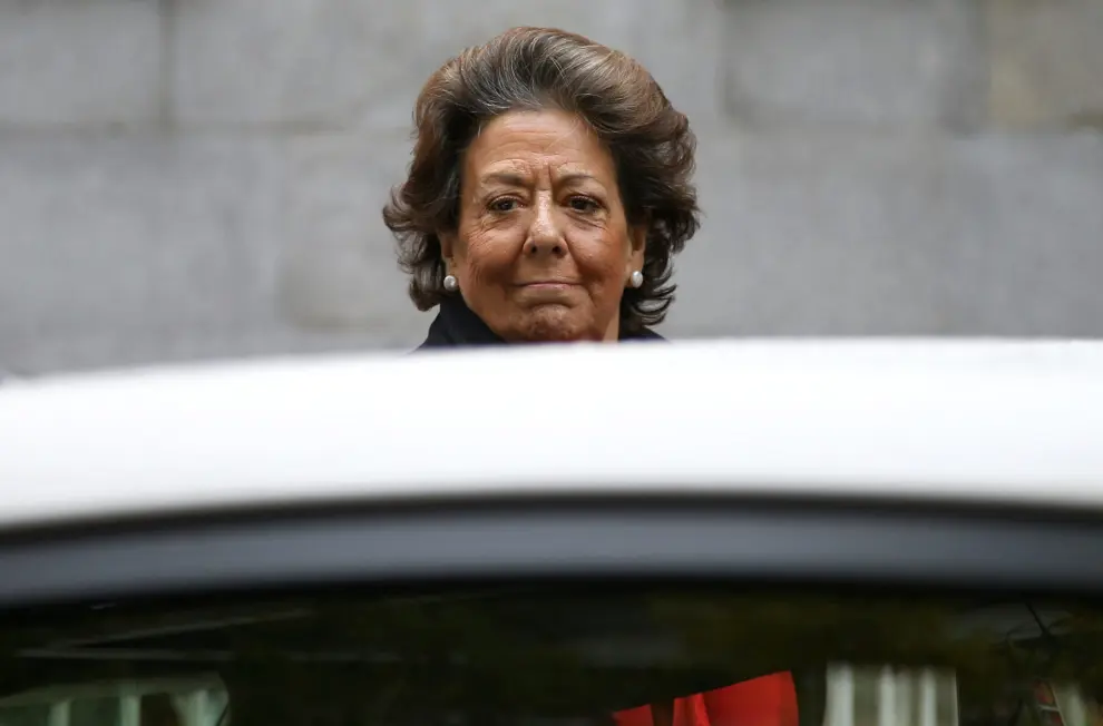 Última comparecencia pública de Rita Barberá, este lunes 21 de noviembre en la sede del Tribunal Supremo.
