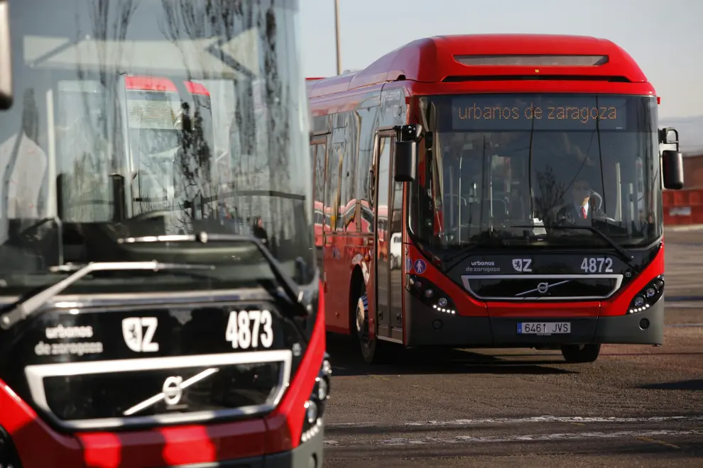 Una remesa anterior de autobuses híbridos para Zaragoza.