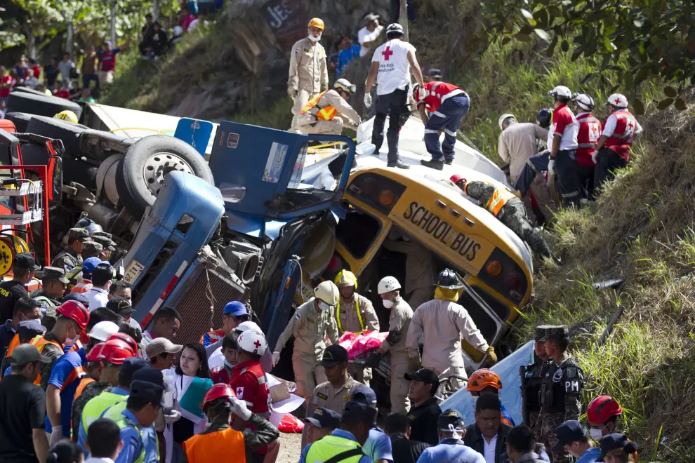 Grave accidente de autobús en Honduras