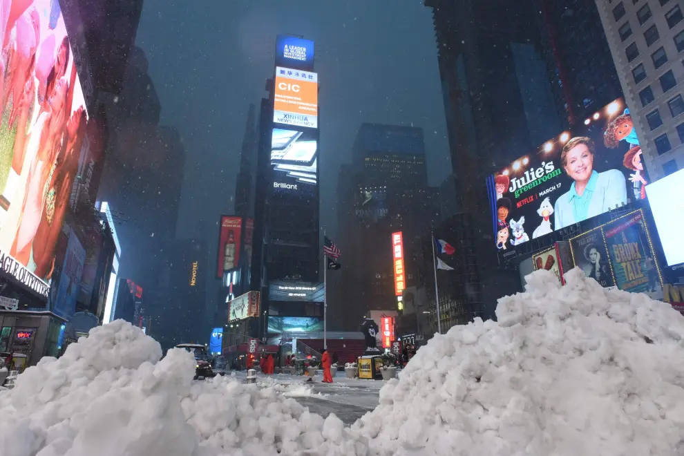 Nieva en Nueva York.
