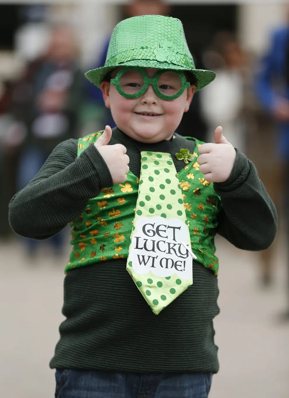 Divertida vestimenta en el festival irlandés.
