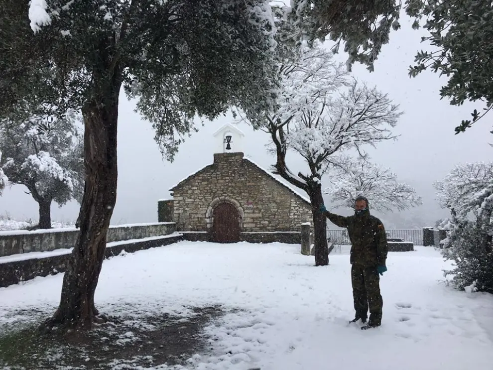 Nieve en primavera en Huesca