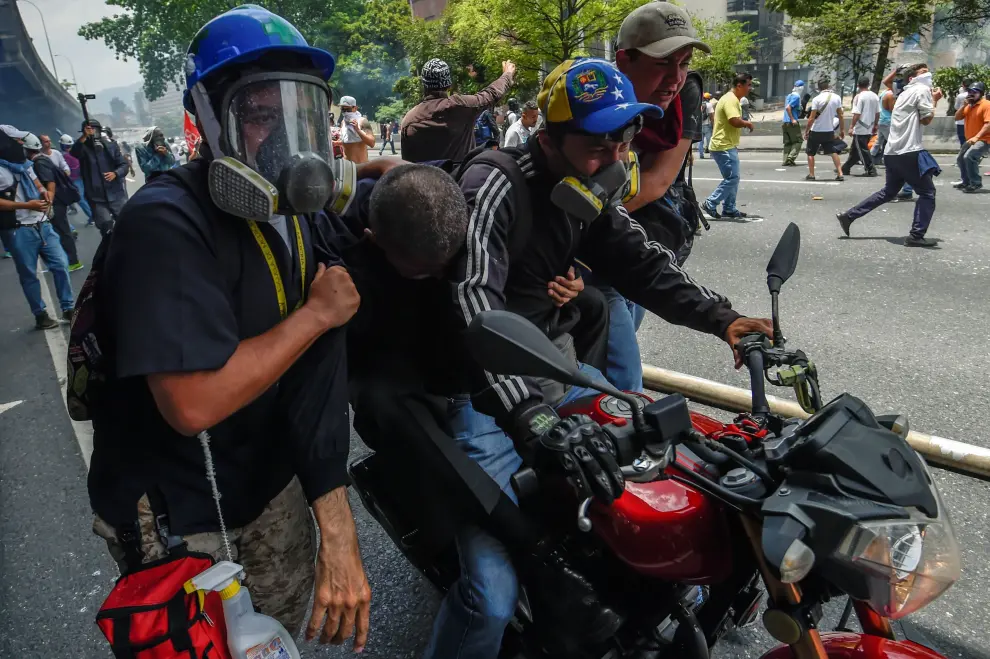 Manifestación antichavista en Caracas de este miércoles.