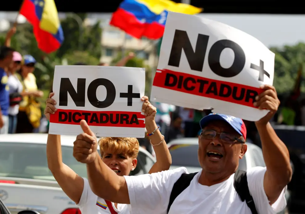 Manifestación antichavista en Caracas de este miércoles.