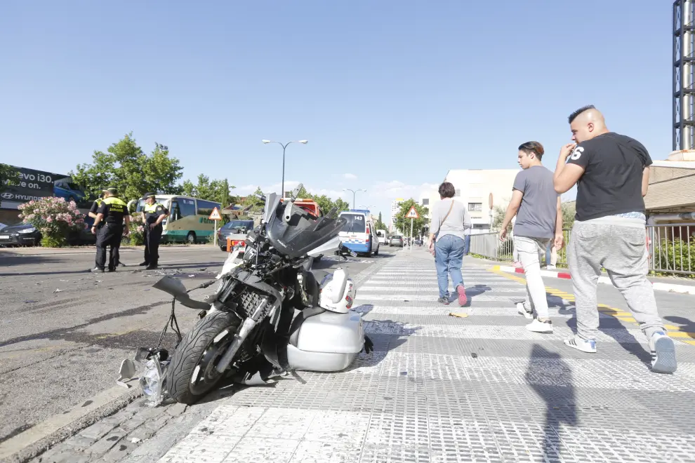 Estado de la motocicleta y el turismo implicados en el accidente.