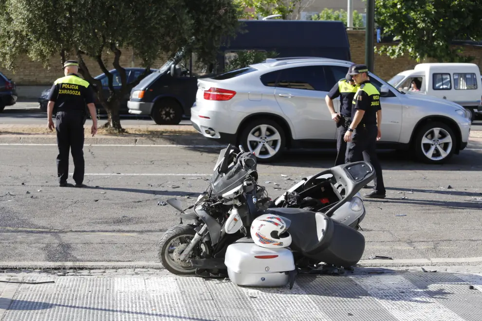 Estado de la motocicleta y el turismo implicados en el accidente.