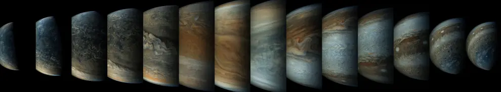 Las primeras imágenes de los polos de Júpiter.