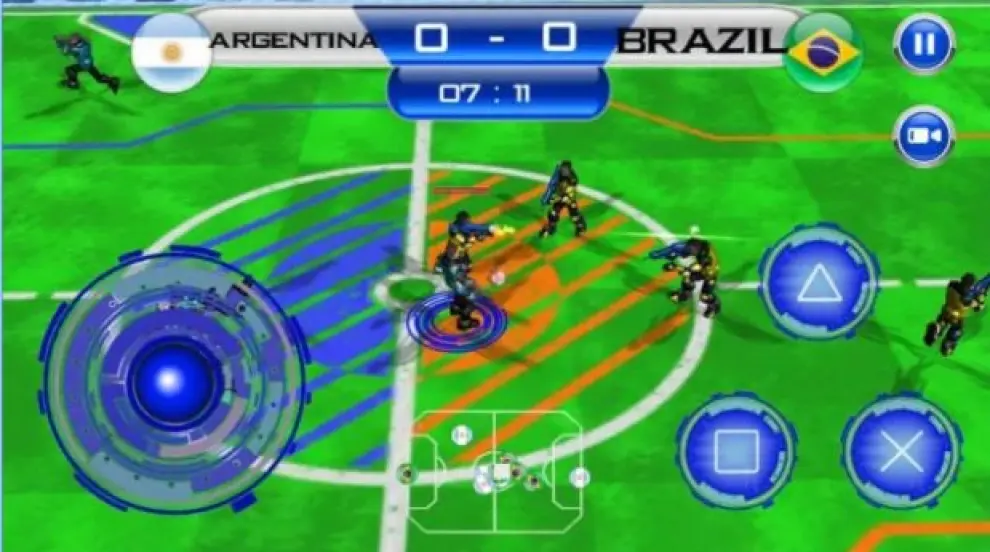 'Future Soccer Battle' es un juego que mezcla armas y fútbol.