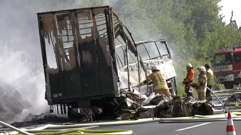 Choque de un camión y un autobús en Alemania