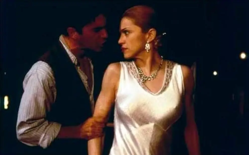 Antonio Banderas, con Madonna, en Evita en 1996