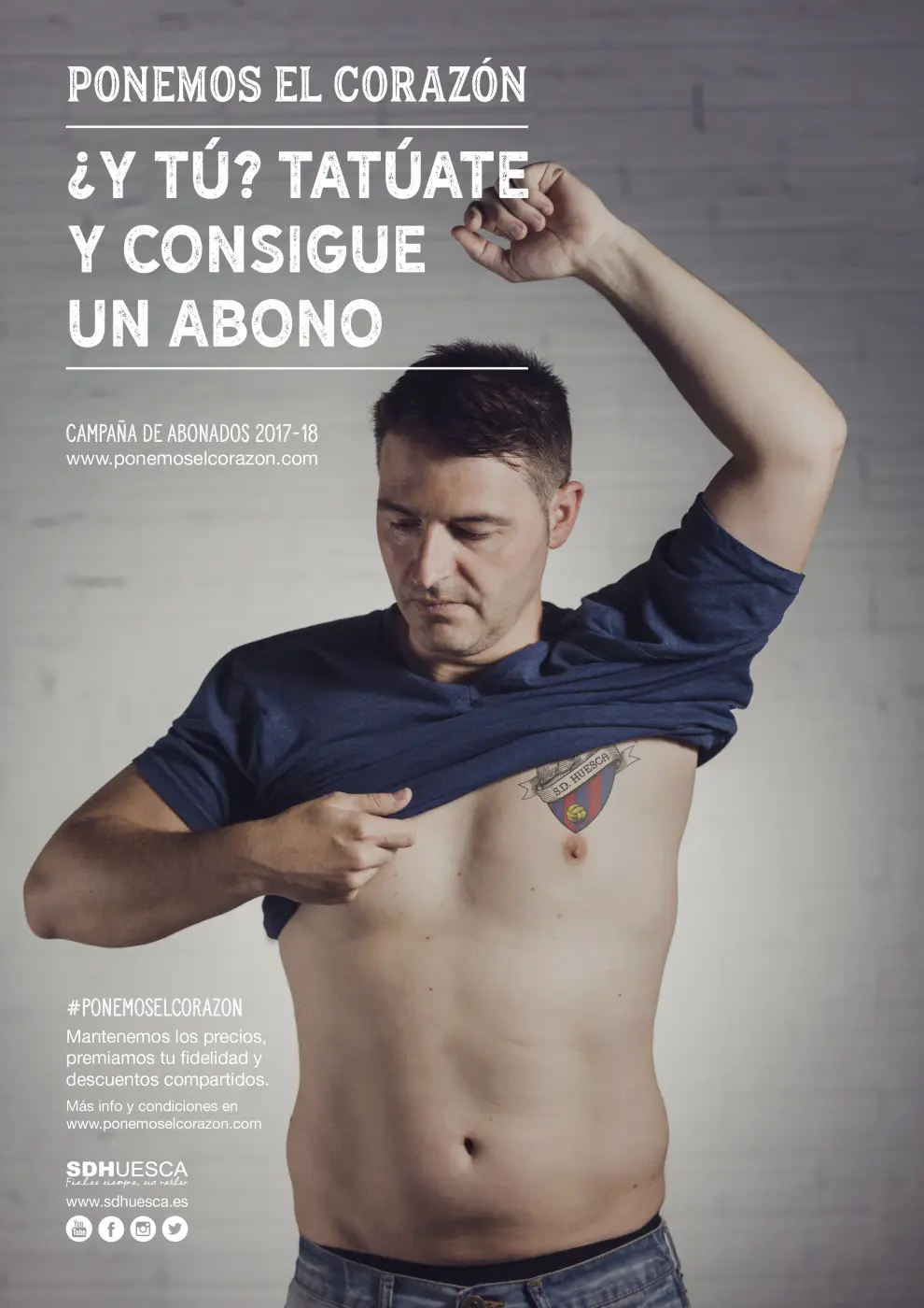 Imagen de la campaña 'Ponemos el corazón' del Huesca.