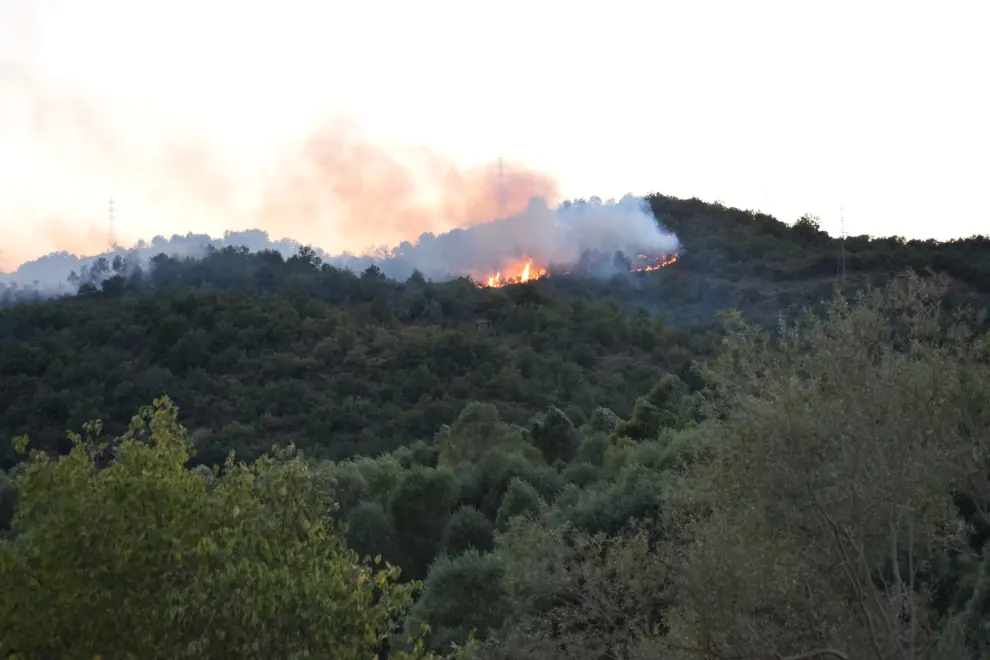 Incendio declarado en el paraje de la Cabañera de Les Guarts, cerca de Graus