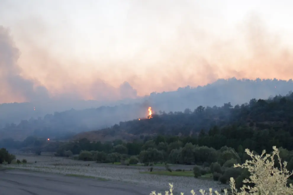 Incendio declarado en el paraje de la Cabañera de Les Guarts, cerca de Graus