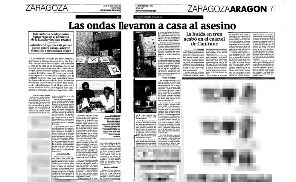 Artículo publicado el 14 de enero de 1996 en HERALDO respecto a las últimas novedades del caso de 'Lady Halcón'.
