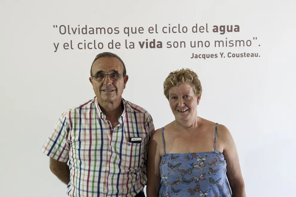 Joaquín Arnal y Miguela Blesa en el Museo del Molino Bajo de Blesa.
