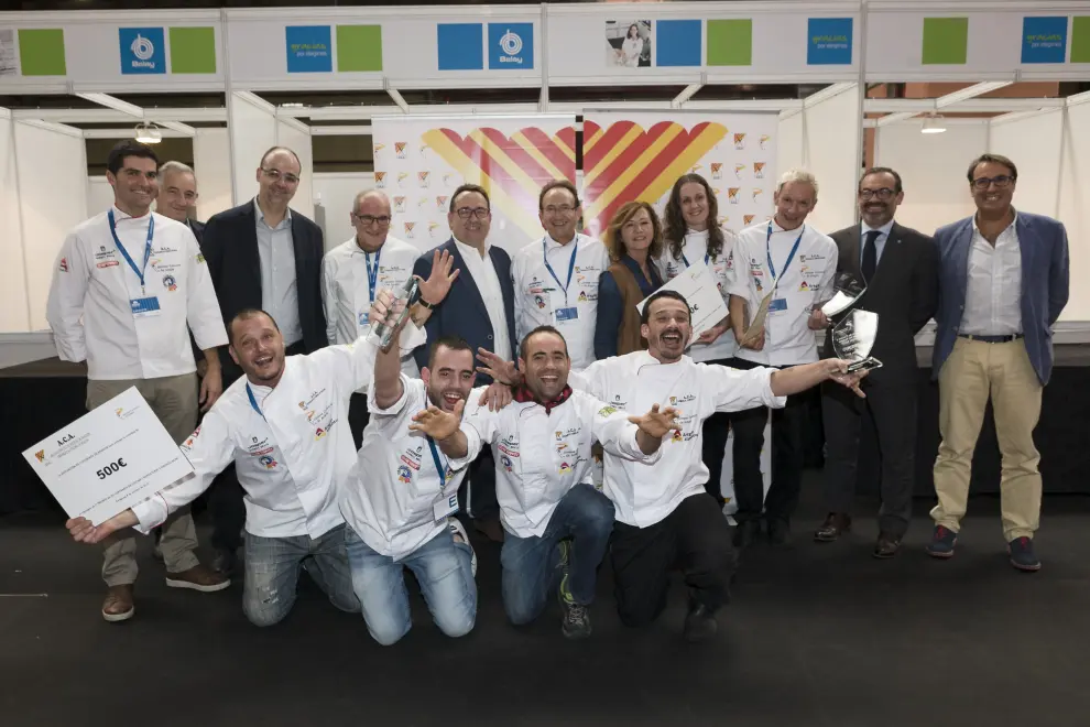 Los tres primeros premios se los llevaron cocineros de Huesca, que se mostraron muy efusivos.
