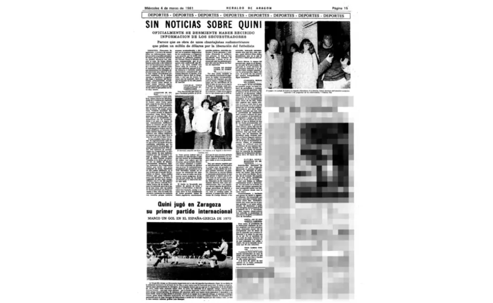 Noticia publicada el 4 de marzo de 1981 en HERALDO en la que se cuenta que las pesquisas de la policía les llevaban hacia un grupo en Sudamérica que pedía un millón de dólares