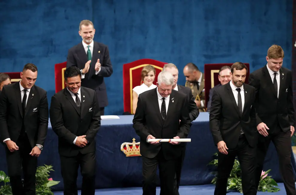 Los representantes de los All Blacks recogen el Premio Princesa de Asturias de los Deportes