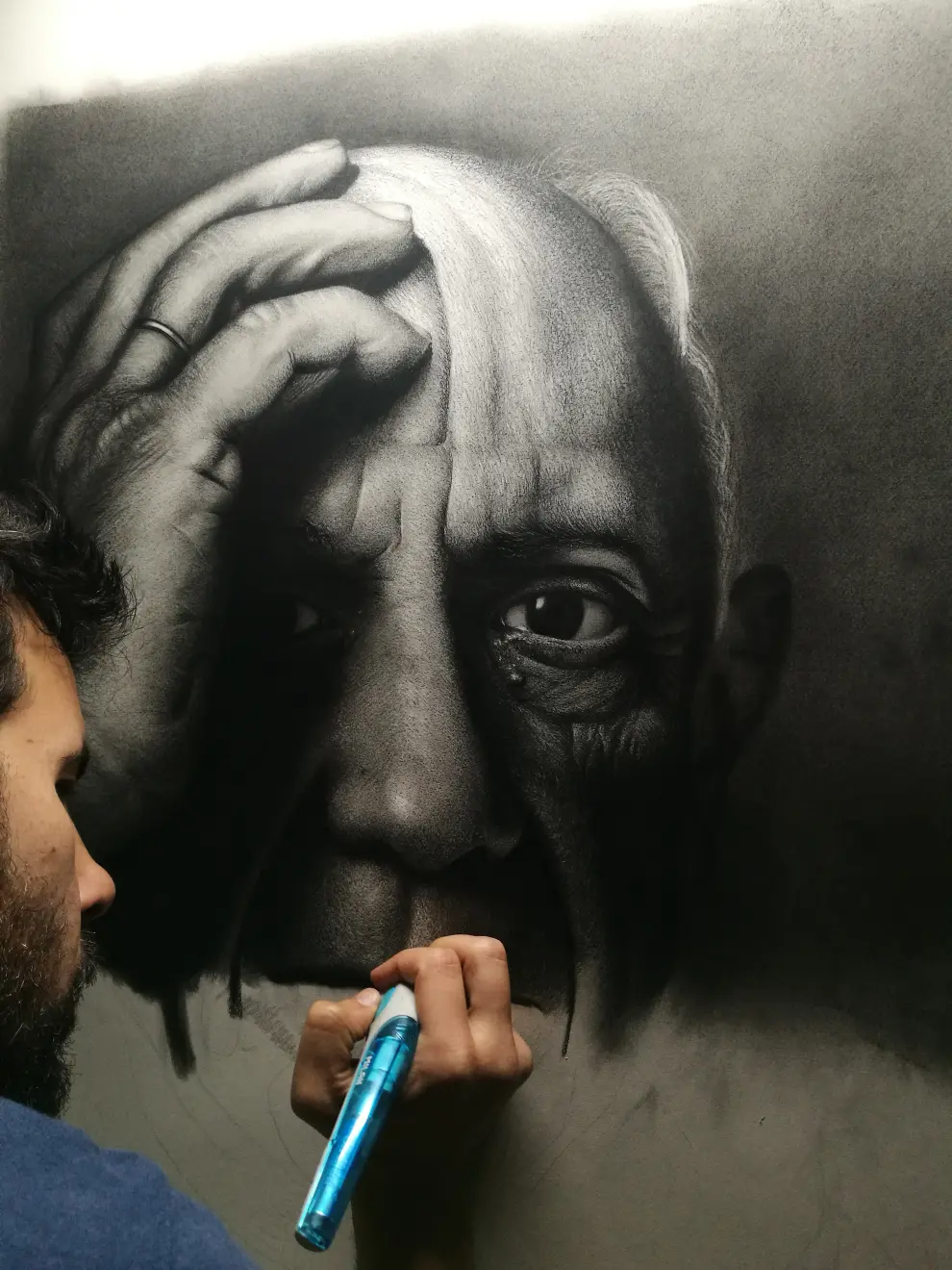 Picasso, por Juan Martín Villate, pintor hiperrealista zaragozano