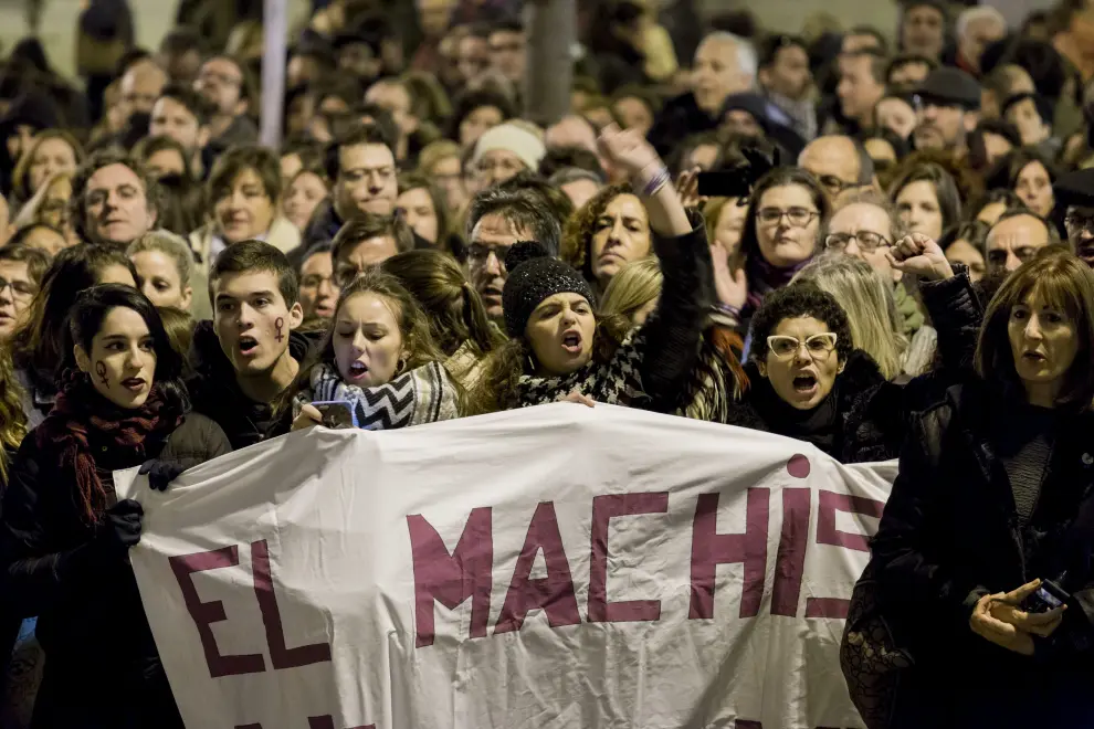 Foto de archivo de una concentración en Zaragoza contra la violencia machista