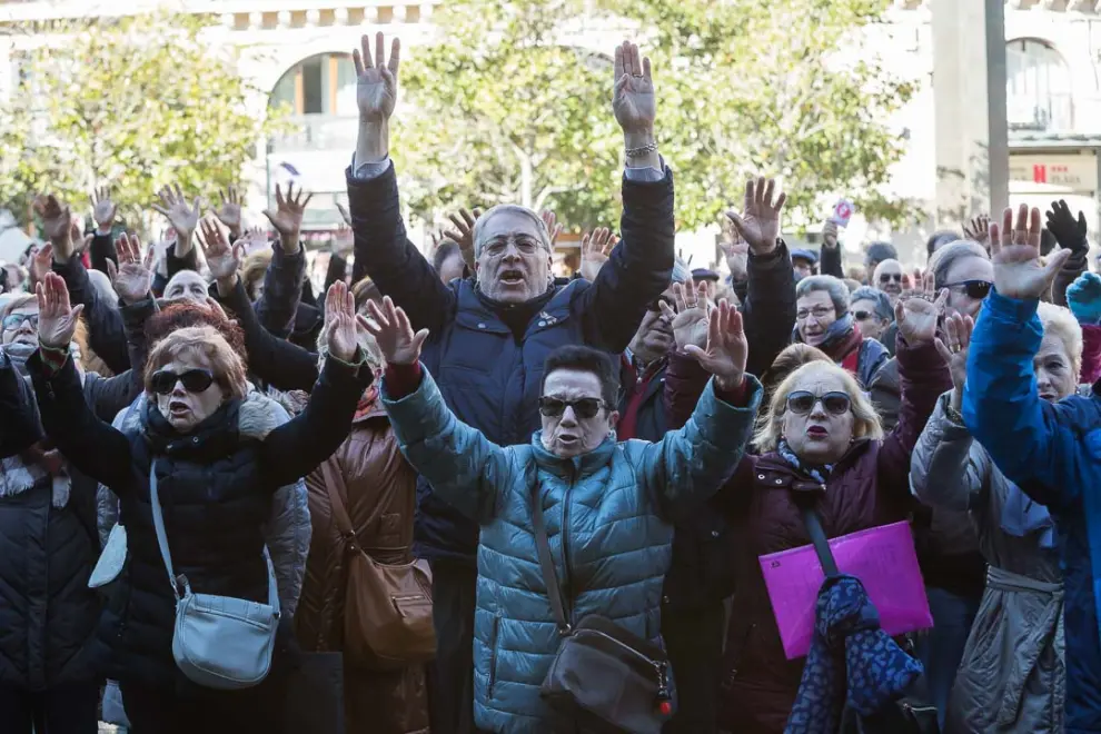 Protesta en Zaragoza por las pensiones