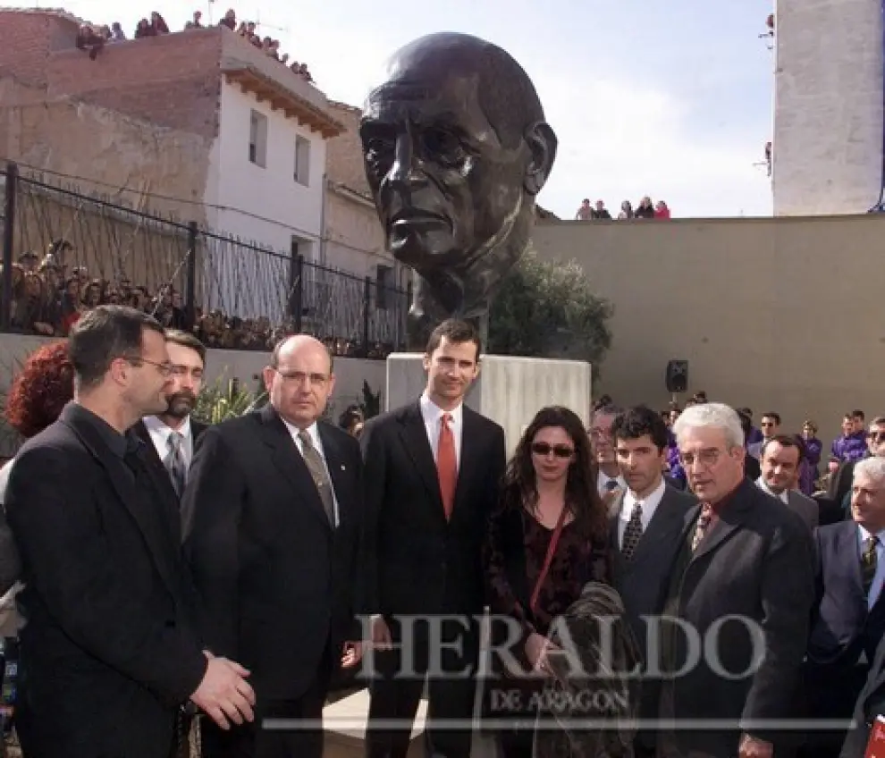 El príncipe Felipe preside en Calanda la apertura oficial del "Año Buñuel", en el centenario del cineasta, el 20 de febrero de 2000