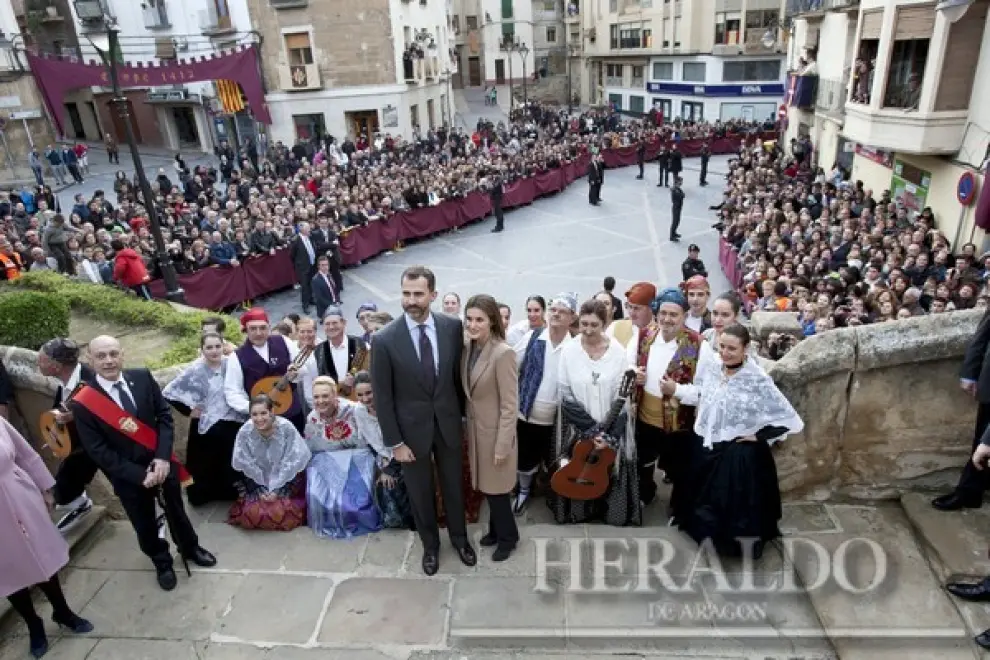 Los entonces príncipes Felipe y Letizia visitan Caspe en la conmemoración del sexto centenario del Compromiso, el 7 de noviembre de 2012