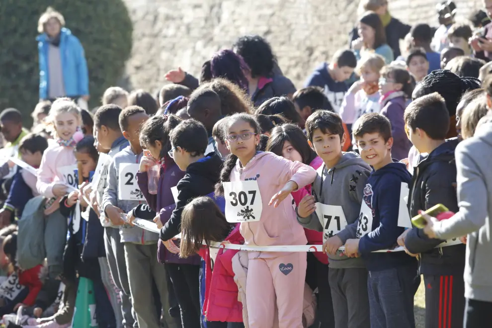 Carrera escolar por la paz y la no violencia en el foso de la Aljafería