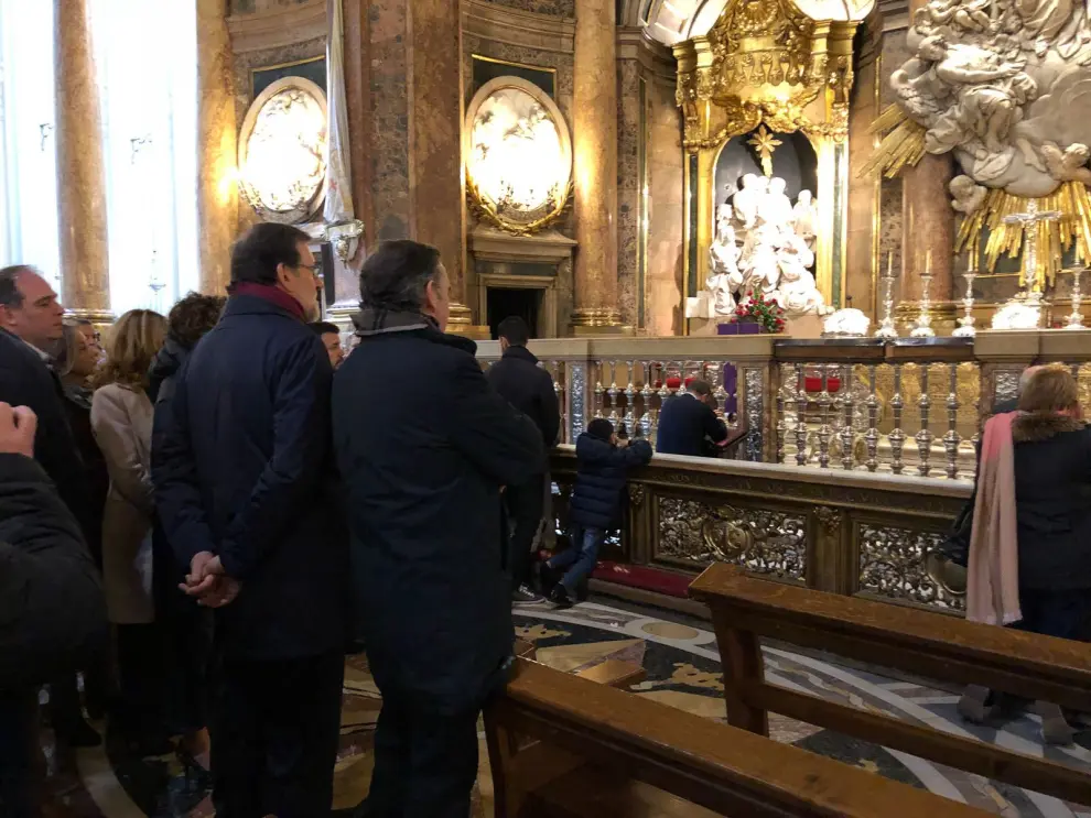 Rajoy visita la basílica del Pilar.