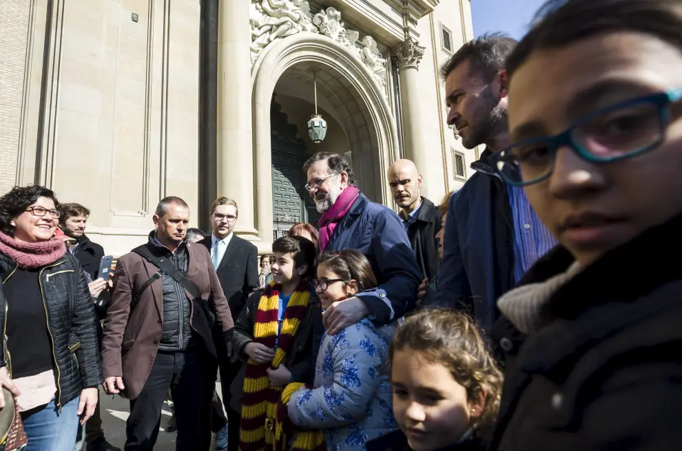 Rajoy paseando por el centro de Zaragoza