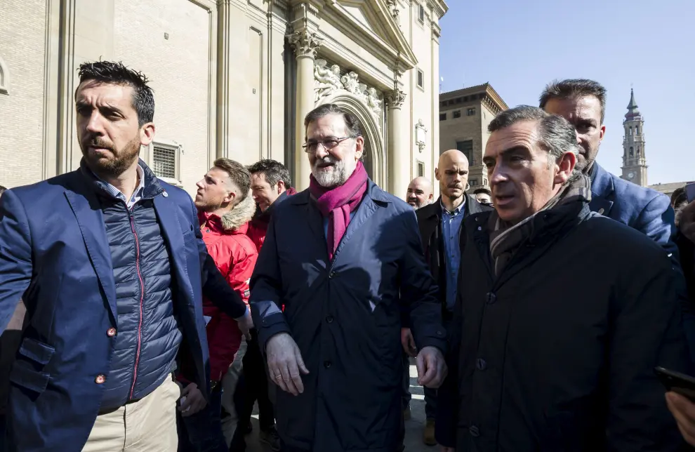 Rajoy paseando por el centro de Zaragoza