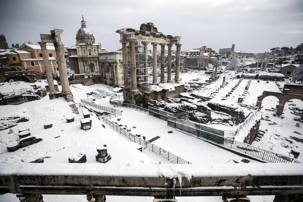 Roma, congelada tras una gran nevada