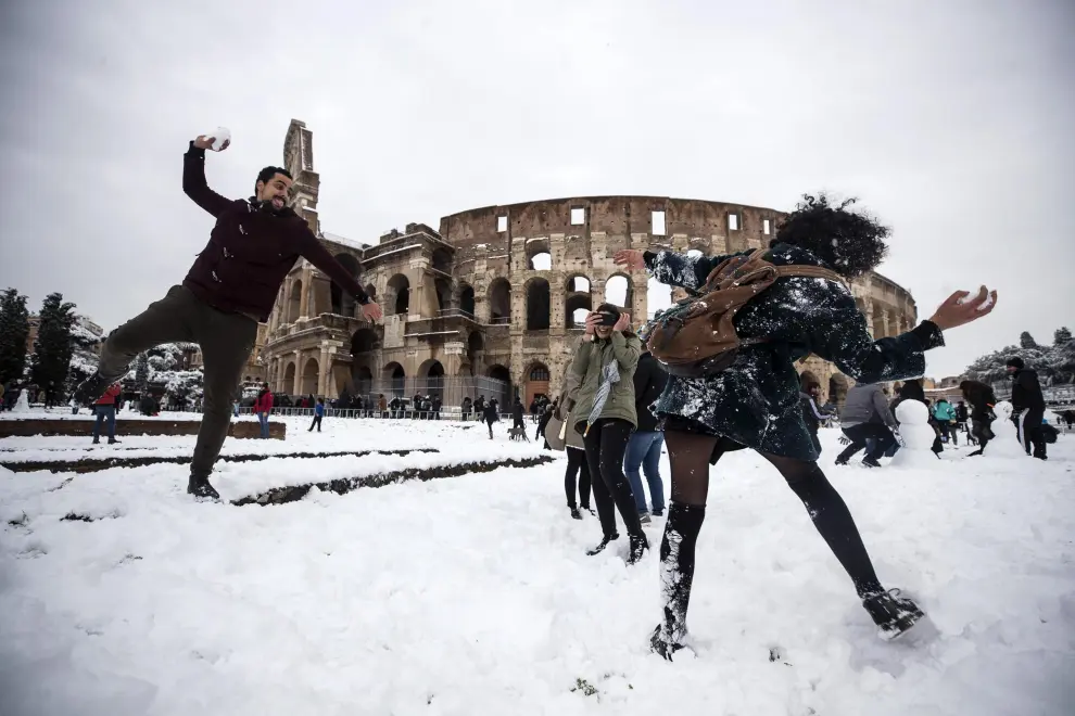 Roma, congelada tras una gran nevada