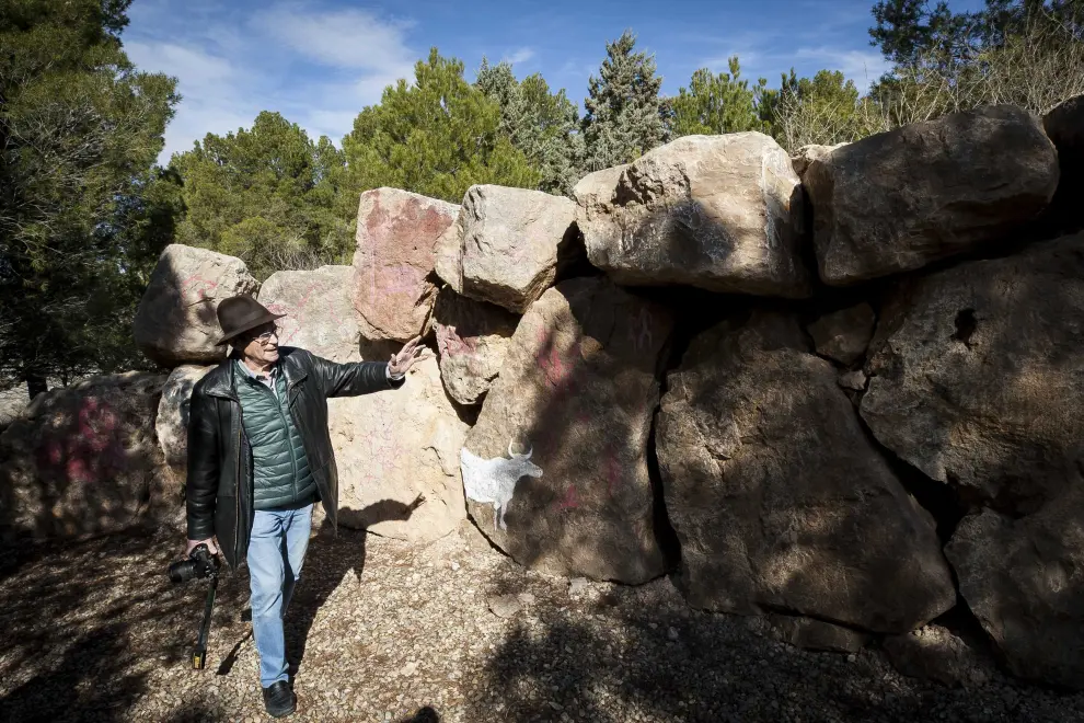 Ignacio Lorenzo en el Parque Arqueológico de la Primera Edad de Hierro de Burrén.