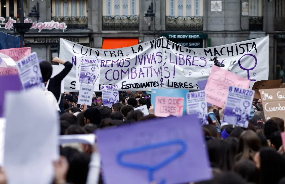 Las protestas del 8M en Madrid, en imágenes