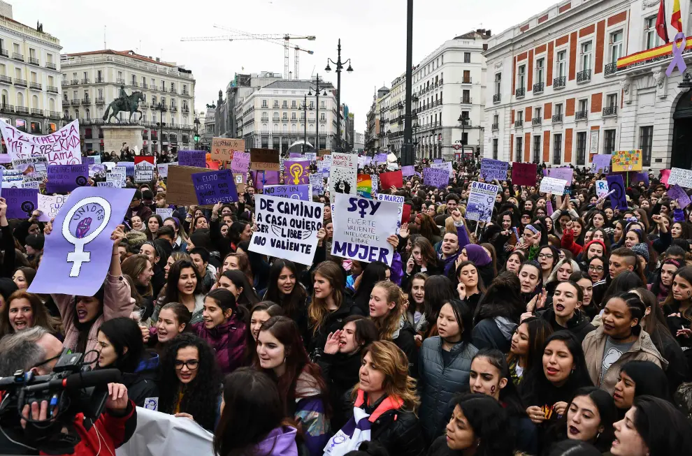 Las protestas del 8M en Madrid, en imágenes