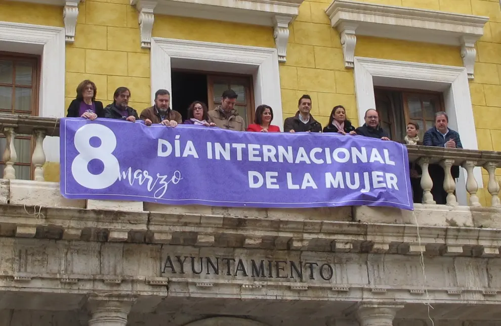 Huelga feminista del 8M en Teruel.