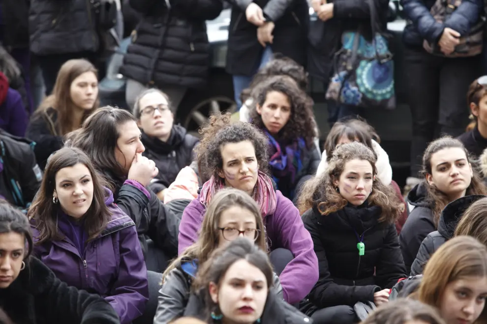 Huelga feminista del 8M en la Universidad de Zaragoza.