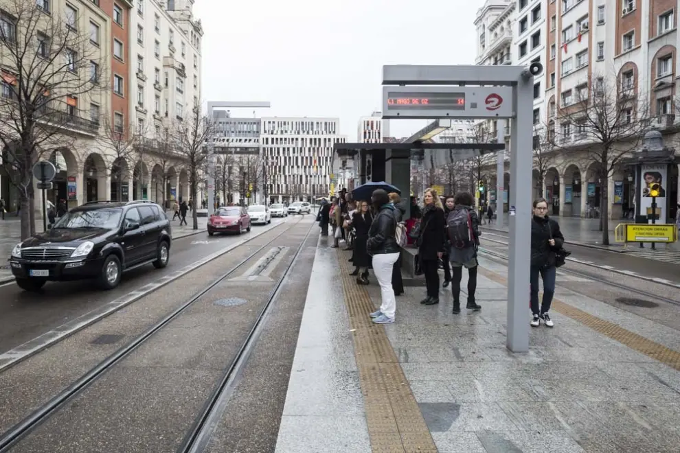 Huelga de conductores de tranvía en Zaragoza