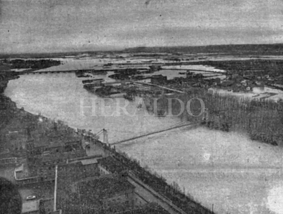 Gran crecida del Ebro en 1961.