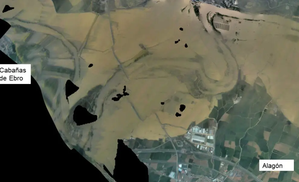 Imágenes aéreas de la crecida del Ebro difundidas por la CHE