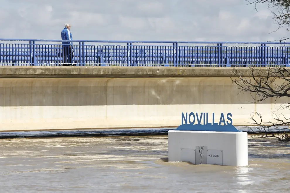 La crecida del Ebro el sábado 14 de abril en Novillas