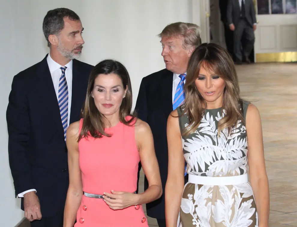 Trump y Melania reciben a los Reyes de España