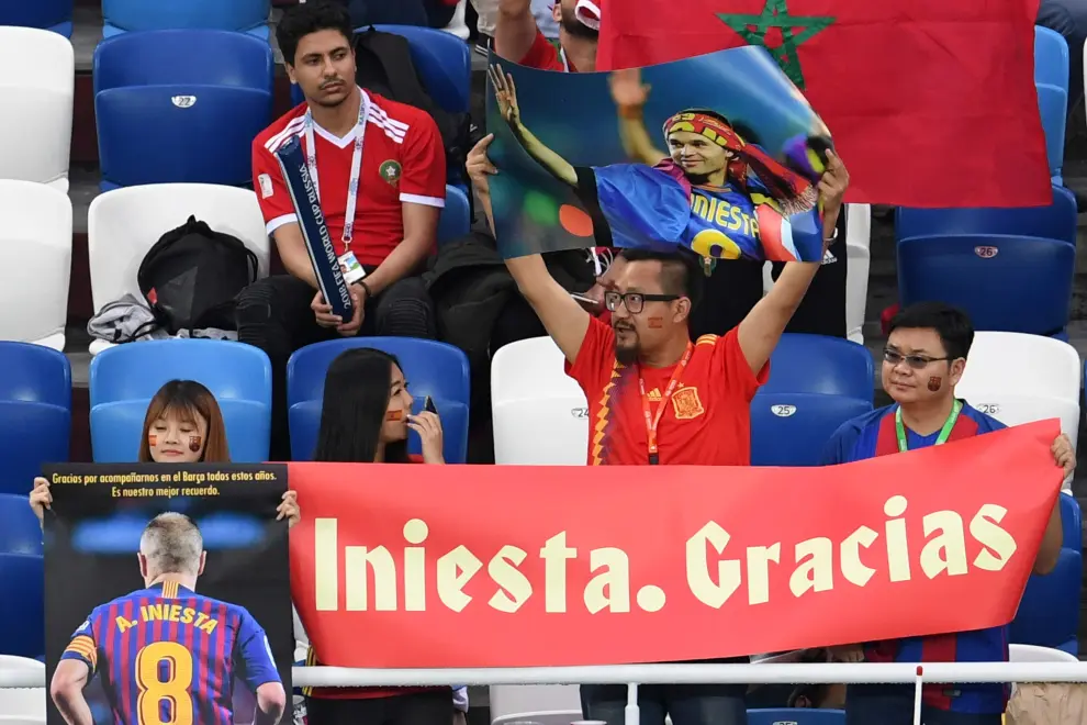 Aficionados de la selección en el España-Rusia